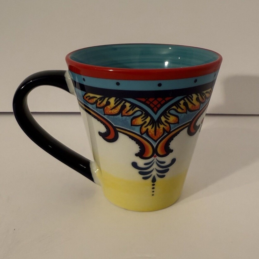 Euro Ceramica Mug Zanzibar Coffee Tea Stoneware Hand Painted‎ Floral